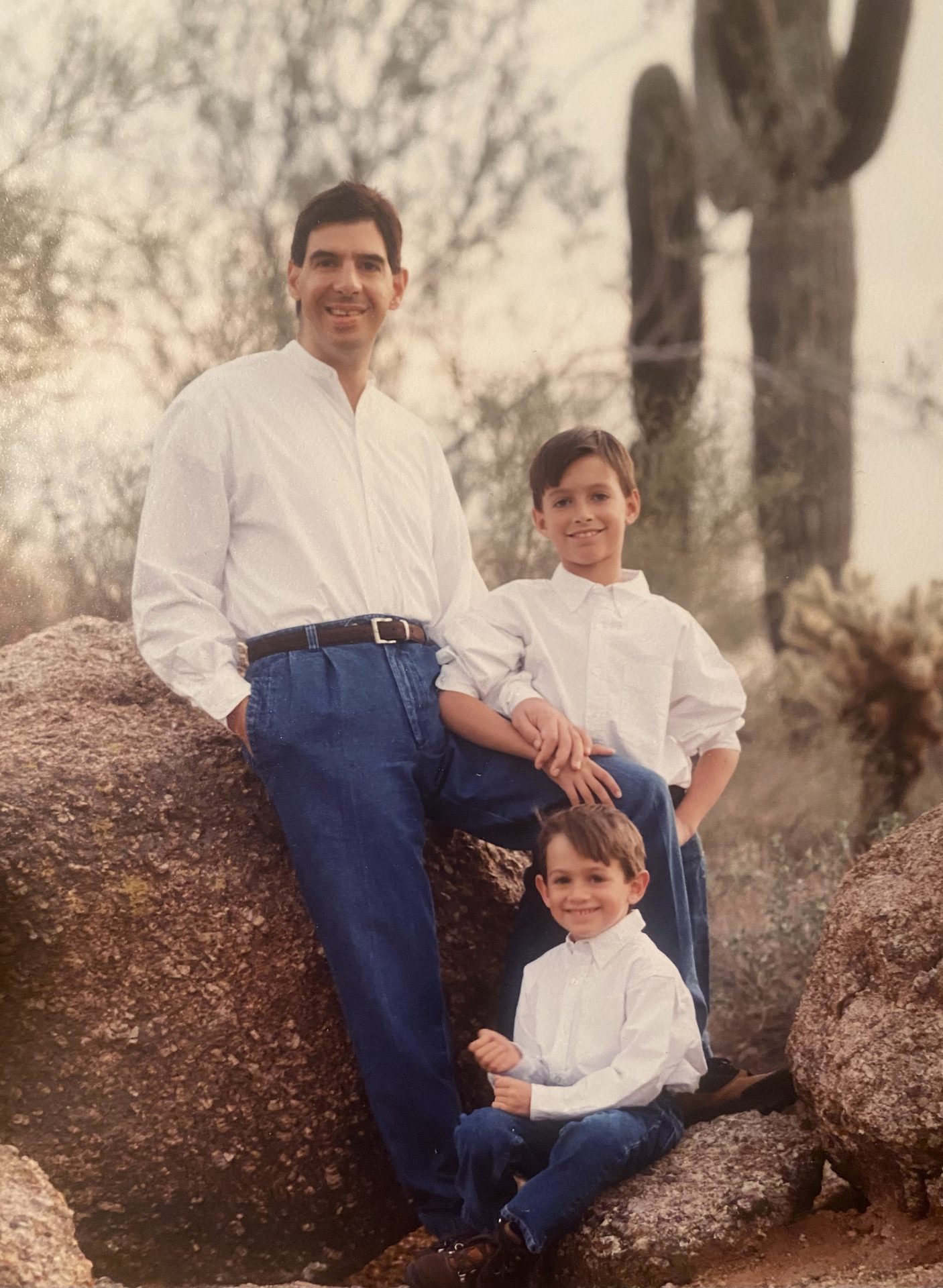 Young Anthony with his father and brother